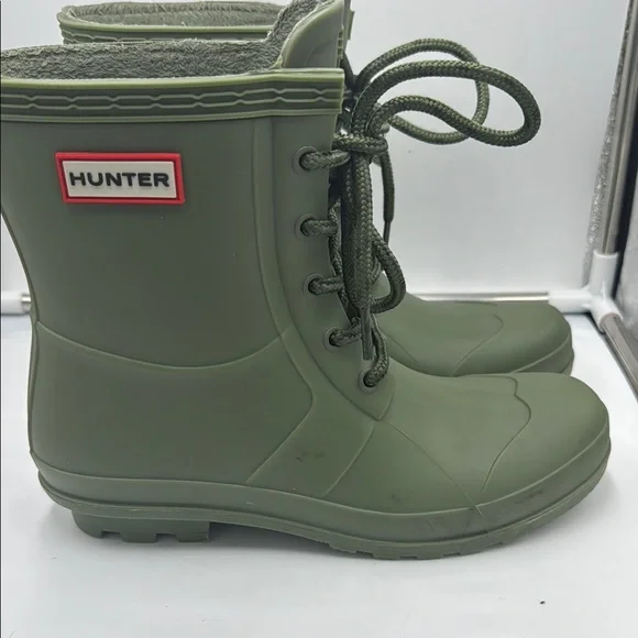 Hunter Women's Olive Lace-Up Rain Boots - Picture 13 of 16